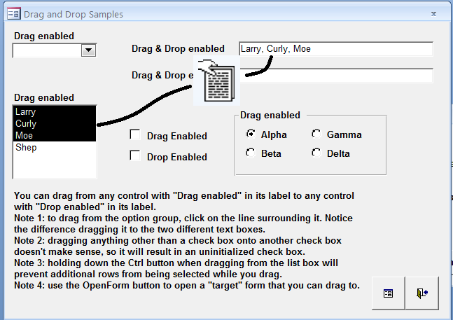 Drag and Drop In MS Access and Conditional Sorting