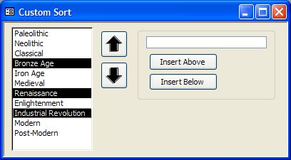 Drag and Drop In MS Access and Conditional Sorting