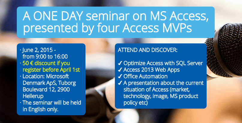 Microsoft Access Seminars in Denmark and Spain