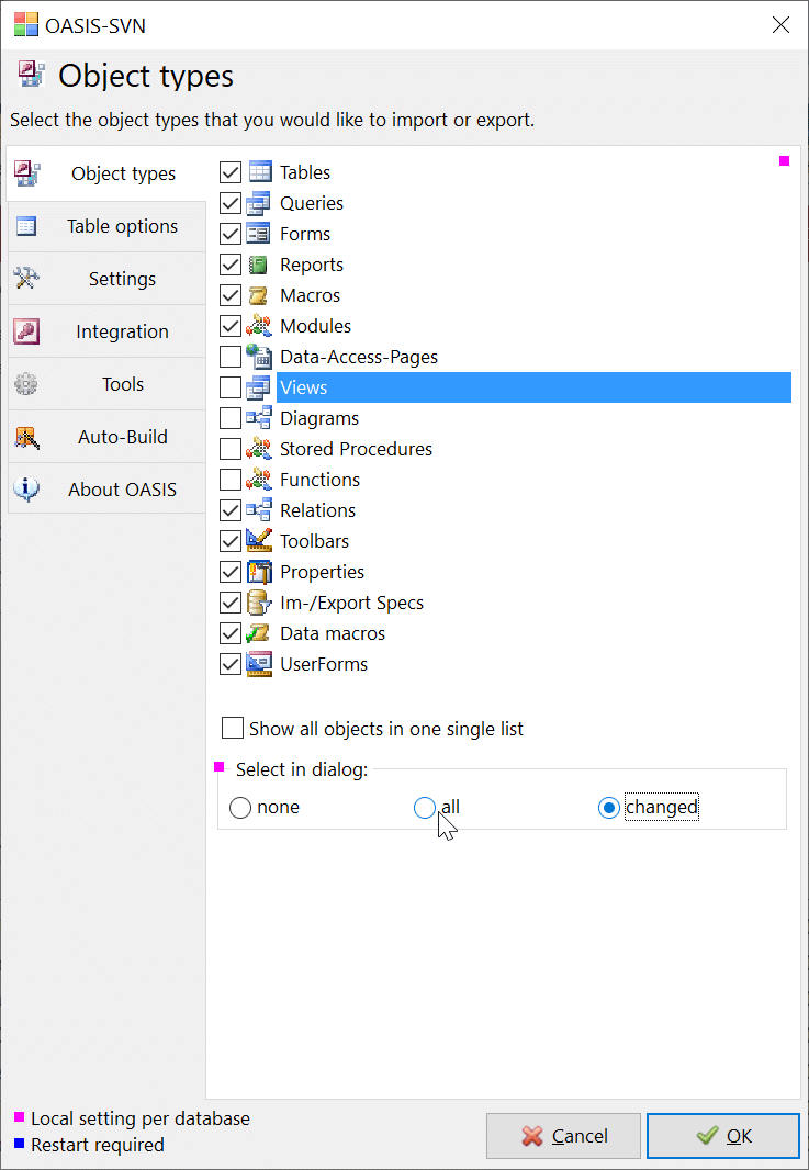 Using OASIS-SVN and git for Access source code control