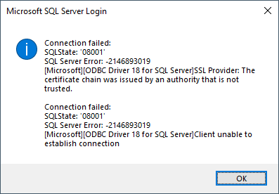 SQL Server login error